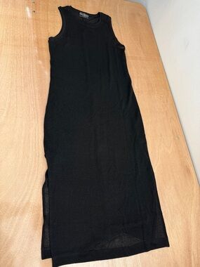 Carbon38 Black Sleeveless Tunic /Midi Tank Dress